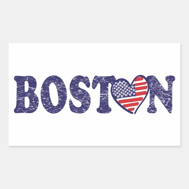 Boston Strong Rektangulärt Klistermärke (Framsida)