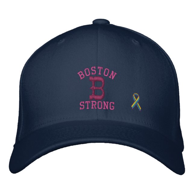 Boston Strong Ribbon Edition Broderad Keps (Framsida)