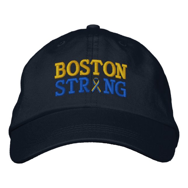 Boston Strong Ribbon Embroidery Cap Broderad Keps (Framsida)