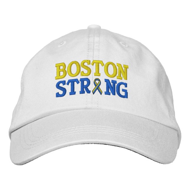 Boston Strong Ribbon Embroidery Cap Broderad Keps (Framsida)