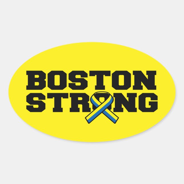 BOSTON STRONG Ribbon-grafik Ovalt Klistermärke (Framsida)