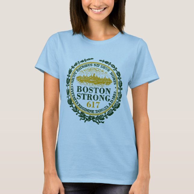 Boston Strong Seal Grunge T-shirt (Framsida)