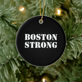 Boston Strong, svart och vit jul Julgransprydnad Keramik