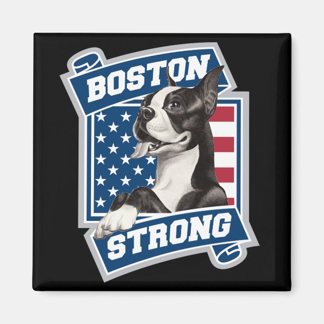 BOSTON STRONG TERRIER MAGNET (Framsidan)
