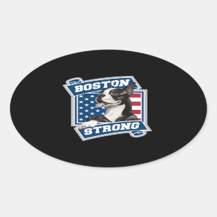 BOSTON STRONG TERRIER OVALT KLISTERMÄRKE