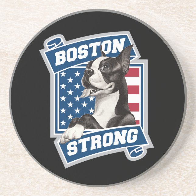 BOSTON STRONG TERRIER UNDERLÄGG SANDSTEN (Framsidan)