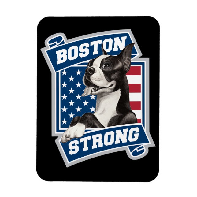 BOSTON STRONG TERRIER VAPENSKÖLD STIL MAGNET (Vertikal)