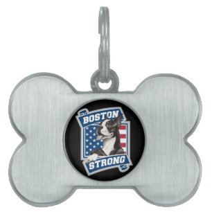 BOSTON STRONG TERRIER VAPENSKÖLD STIL NAMNBRICKA HUSDJUR