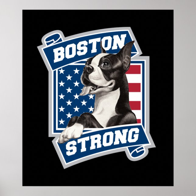 BOSTON STRONG TERRIER VAPENSKÖLD STIL POSTER (Framsidan)