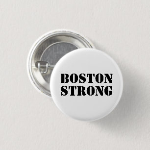 "Boston Strong" vit svart Knapp