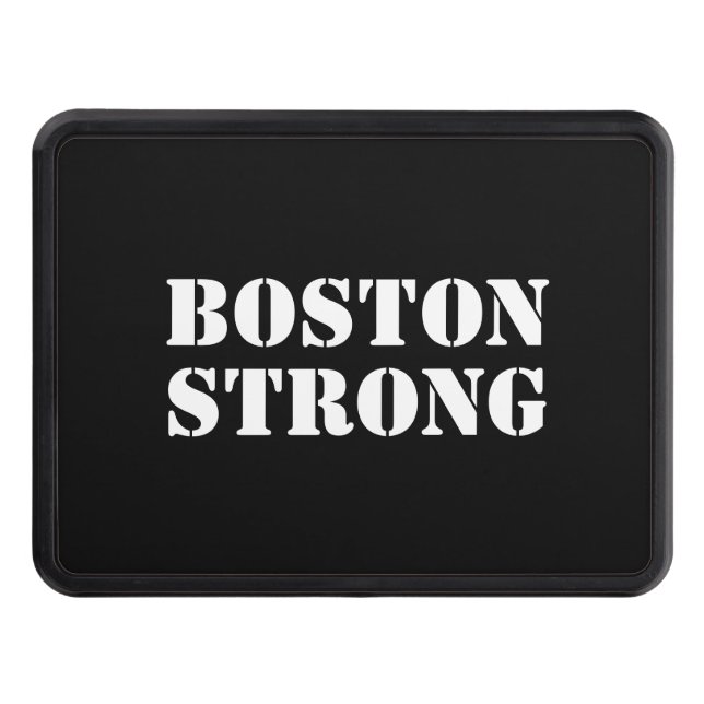 "Boston Strong" vit svart släpvagn Dragkroksskydd (Framsidan)