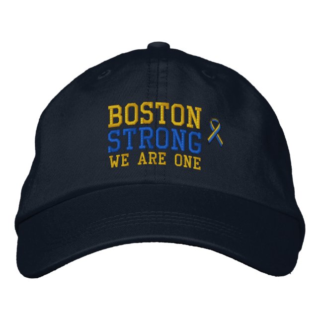 Boston Strong WE ÄR ONE Ribbon Edition Broderad Keps (Framsida)