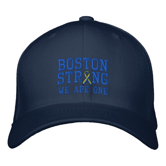 Boston Strong WE ÄR ONE Ribbon Edition Broderad Keps (Framsida)