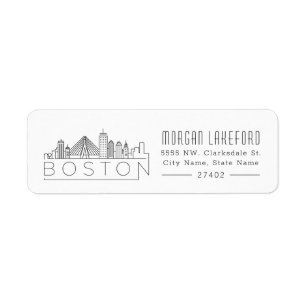 Boston Stylized horisont Returadress Etikett