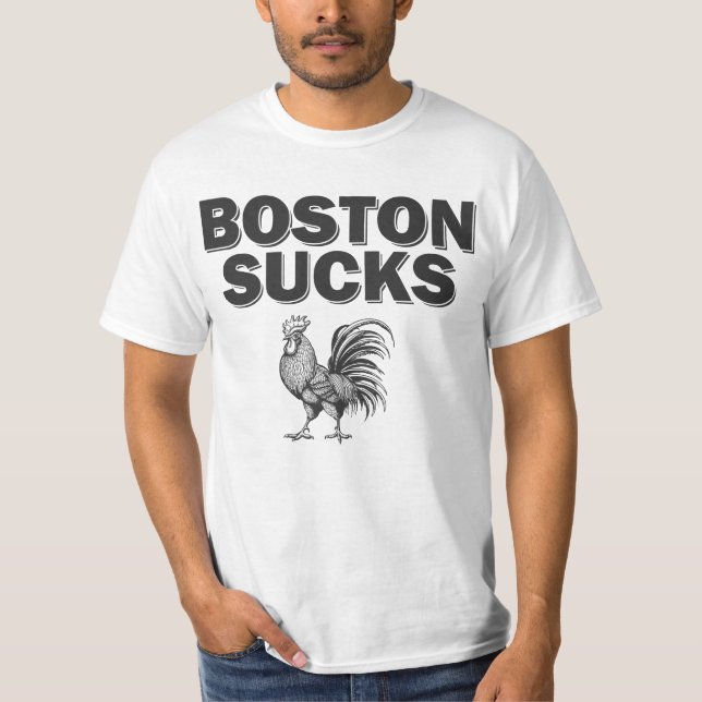 Boston Sucks Chicken Roster T Shirt (Framsida)