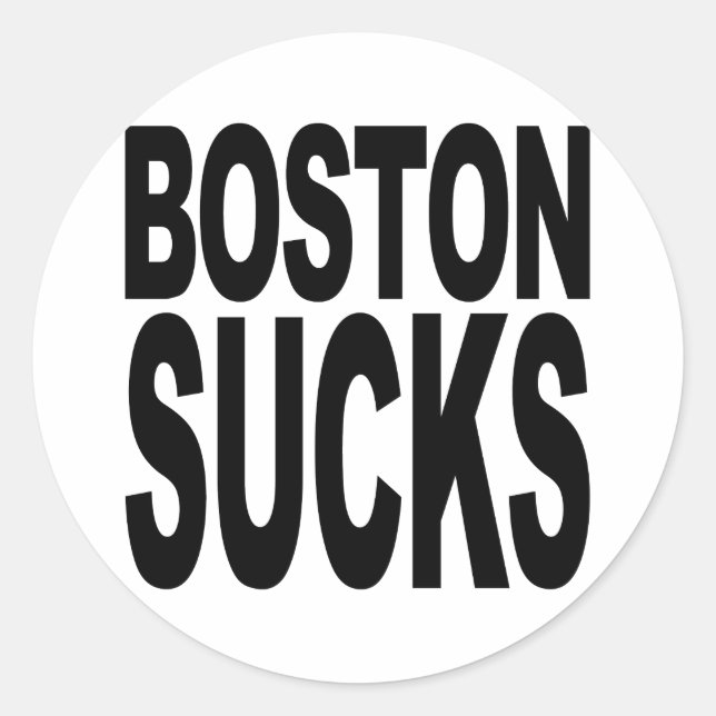 Boston Sucks Runt Klistermärke (Framsida)