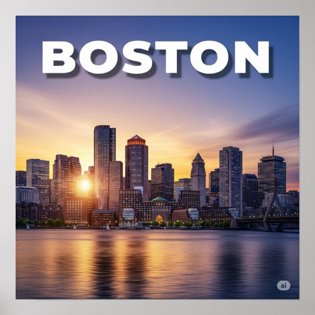 Boston Sunset Poster (Framsidan)
