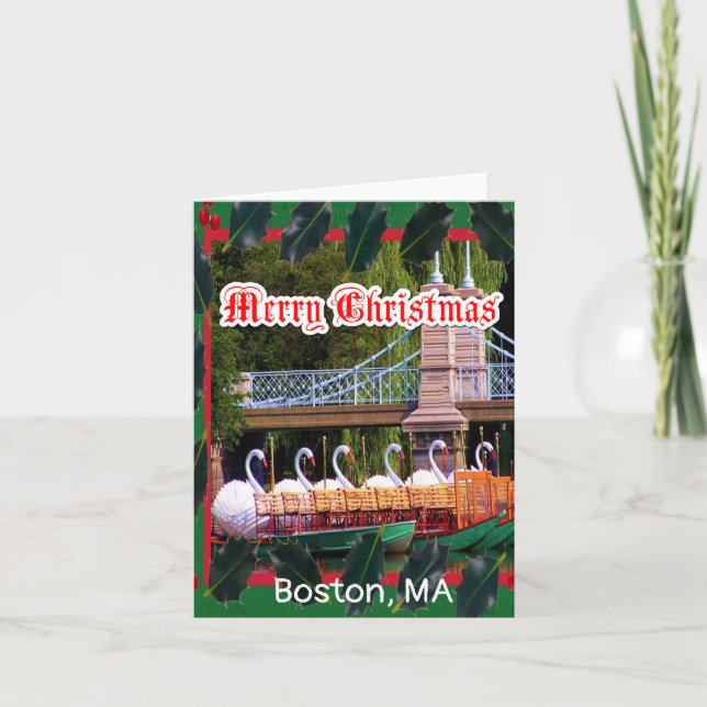 Boston Svan Boats - God jul Kort (Framsida)