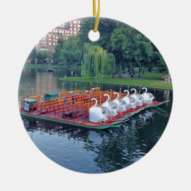 Boston Svan Boats Julgransprydnad Keramik (Framsidan)