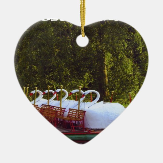 Boston Svan Boats Julgransprydnad Keramik (Framsidan)