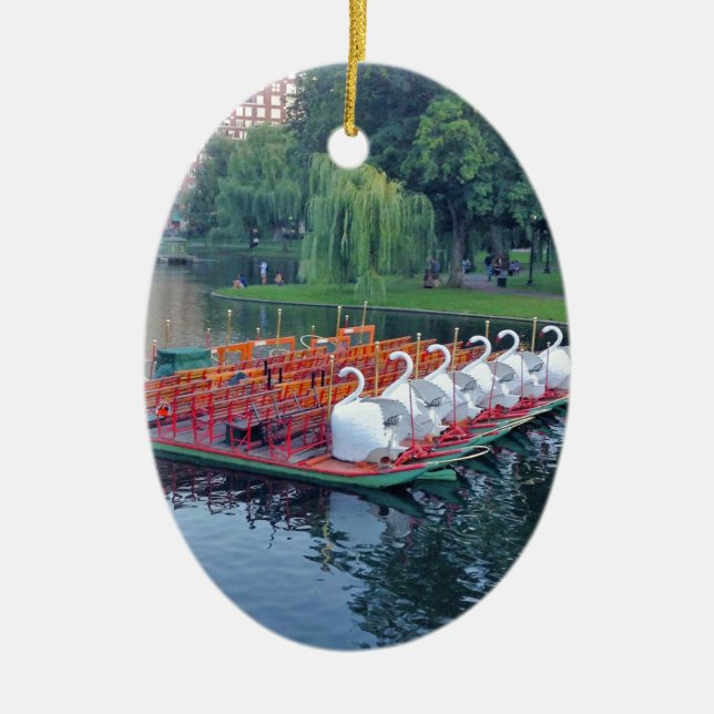 Boston Svan Boats Julgransprydnad Keramik (Framsidan)