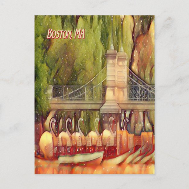 Boston Svan Boats, sommarfilter Vykort (Framsida)