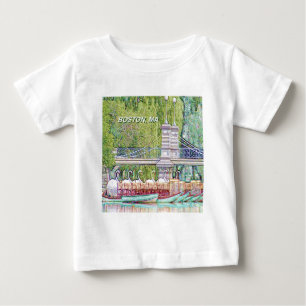 Boston svanfartyg med blyerts och bläck filtrerar tee shirt