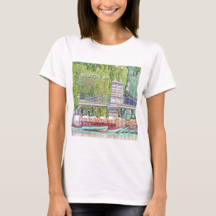 Boston svanfartyg med blyerts och bläck filtrerar tee shirt