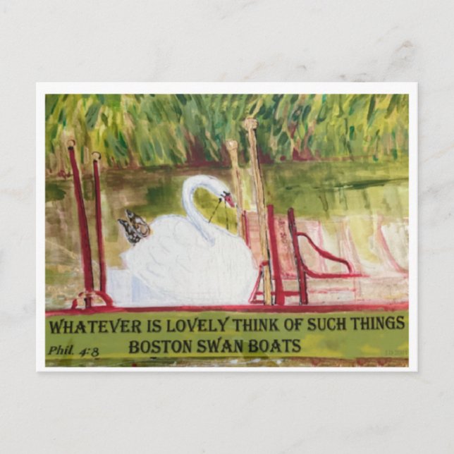 Boston Swanboat-vykort Vykort (Framsida)
