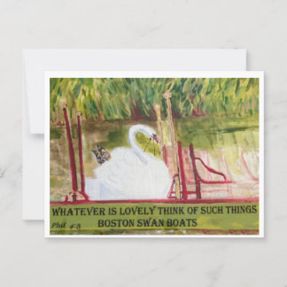Boston Swanboat-vykort Vykort