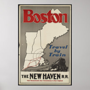 Boston Tåg Vintage resor Poster Ad Retro-utskrifte