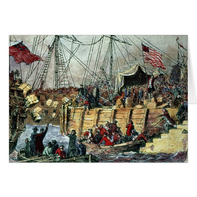 Boston Tea Party, 16 december 1773 Hälsningskort (Framsidan Horizontal)