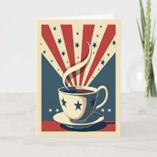 Boston Tea-Party-dagen Vintage Stil Patriotic Kopp Kort