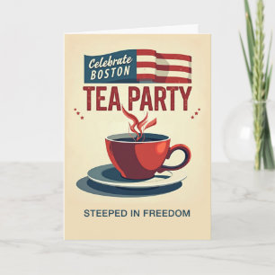 Boston Tea Party Day Bold Red Kopp American Banner Kort