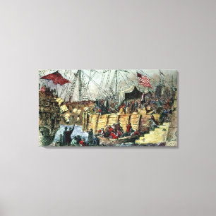 Boston Tea Party den 16 december 1773 Canvastryck