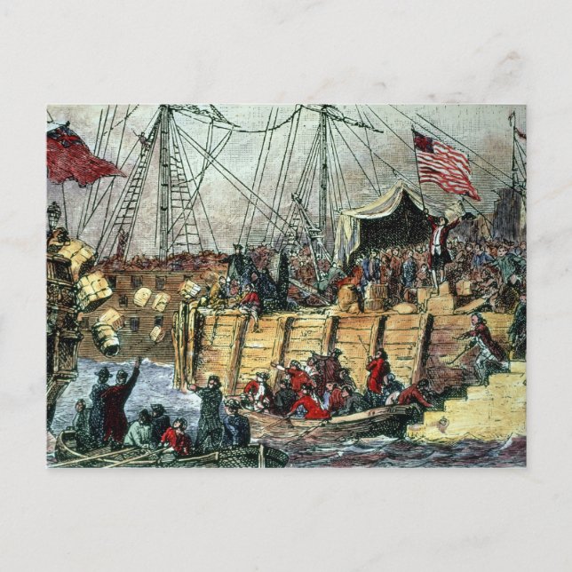 Boston Tea Party den 16 december 1773 Vykort (Framsida)