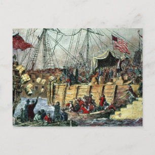 Boston Tea Party den 16 december 1773 Vykort