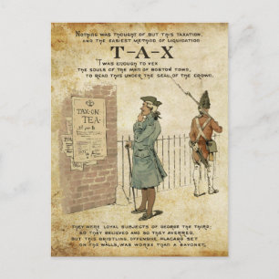 Boston tea Party Independence day Vykort
