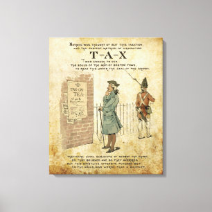 Boston tea Party Patriotic ode inslagen canvas