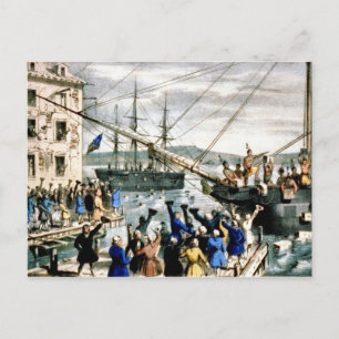Boston Tea Party vycard Vintage Vykort