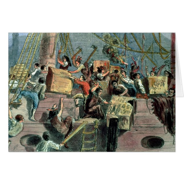 Boston Teaparty, 16th December 1773 Hälsningskort (Framsidan Horizontal)