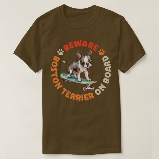 Boston Terrier 2 T Shirt (Design framsida)
