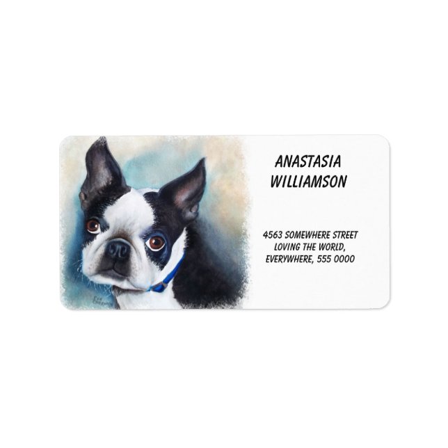 Boston Terrier ADRESS Adressetikett (Framsidan)