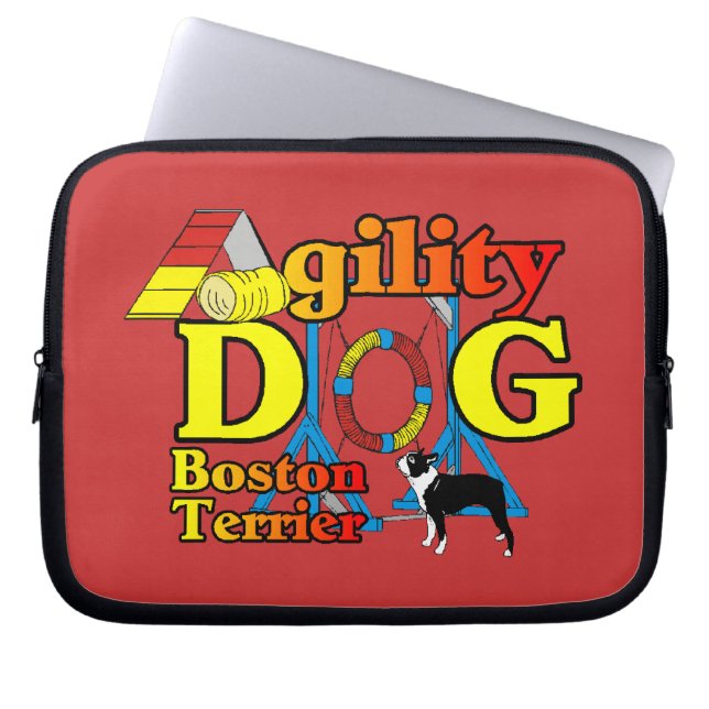 Boston Terrier Agiality Laptop Sleeve (Framsidan)