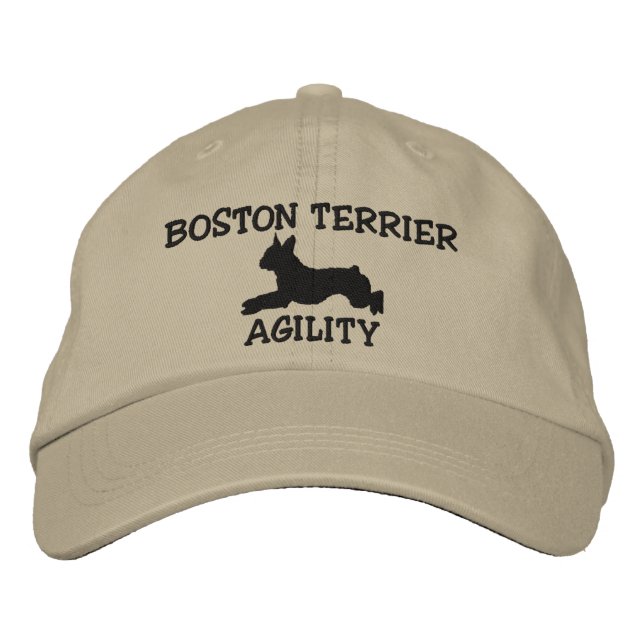 Boston Terrier Agilitet Embroized Hat Broderad Keps (Framsida)