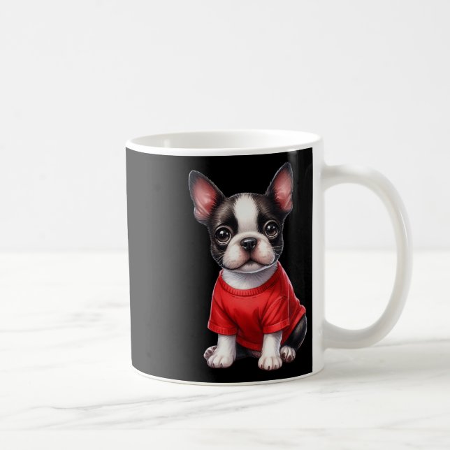 Boston Terrier Alla hjärtans dag Rött hjärta Kärle Kaffemugg (Höger)