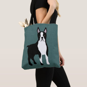 Boston Terrier Allover Tote Tygkasse