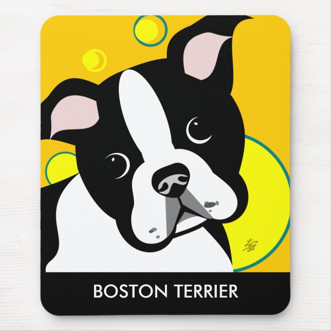 Boston Terrier Älskare Mouse Pad Musmatta (Framsidan)