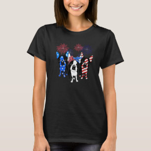 Boston Terrier American Flagga 4:e juli Independe T Shirt