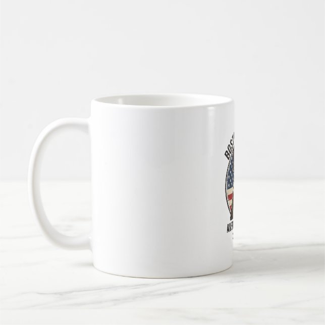 Boston Terrier Amerikansk Klassisk Hund Flagga Sol Kaffemugg (Vänster)